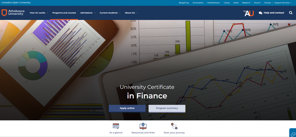 the screenshot from the course of Athabasca University - University Certificate in Finance