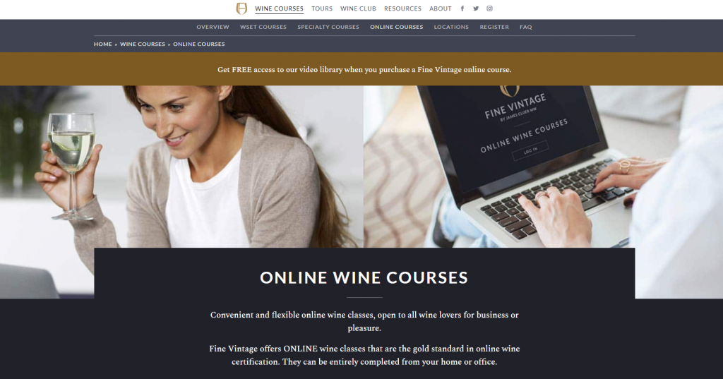 the screenshot from the course of Fine Vintage - Online Wine Courses