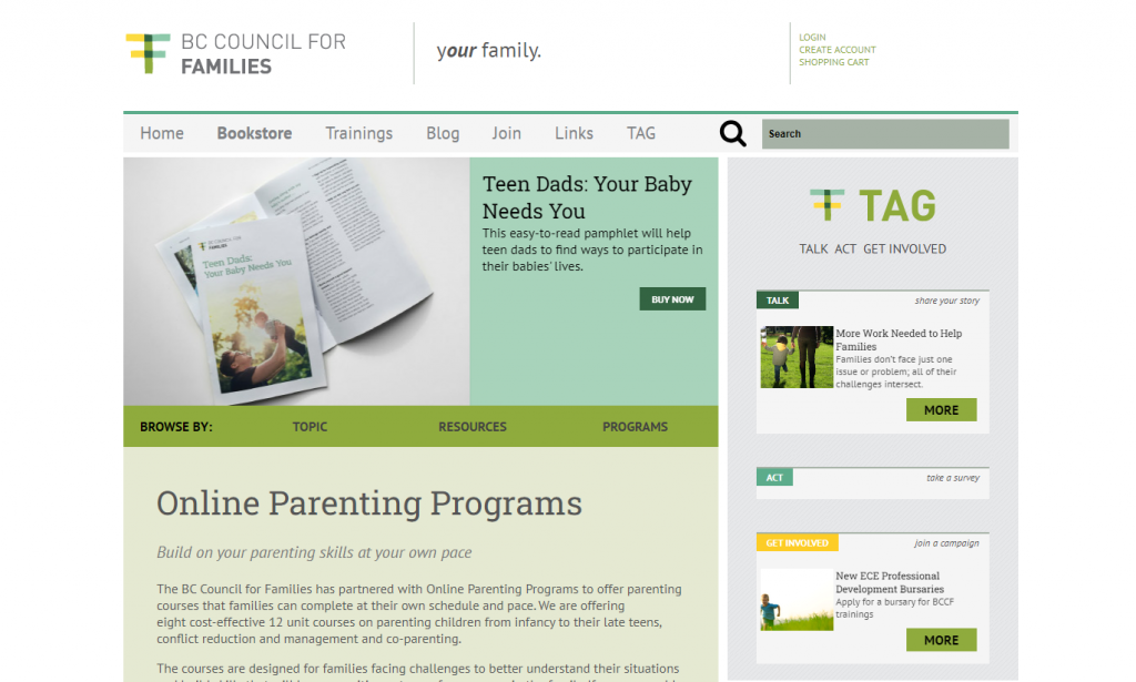 the screenshot from the course of BC Council For Families - Online Parenting Programs