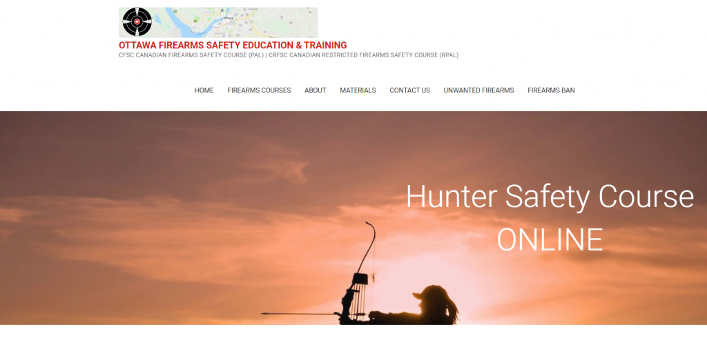 the screenshot from the course of Ottawa Firearm Safety - Online Hunter Safety Course