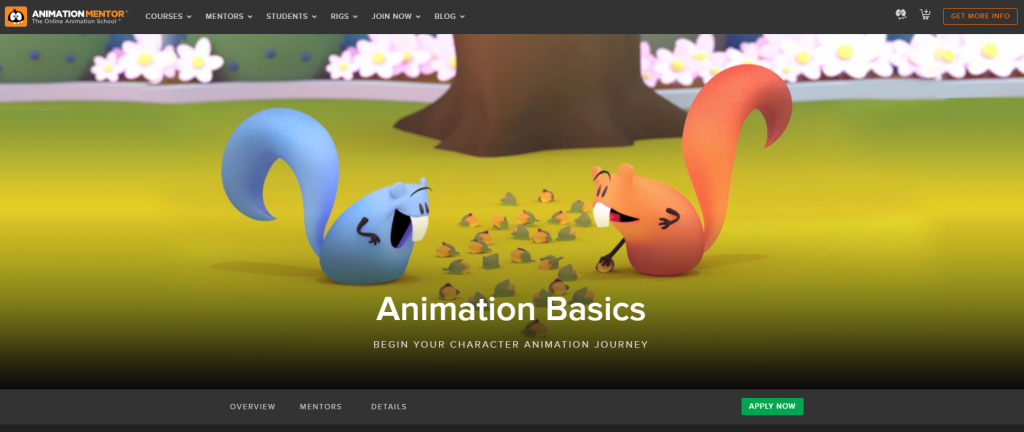 the screenshot from the course of Animation Mentor - Animation Basics Course 