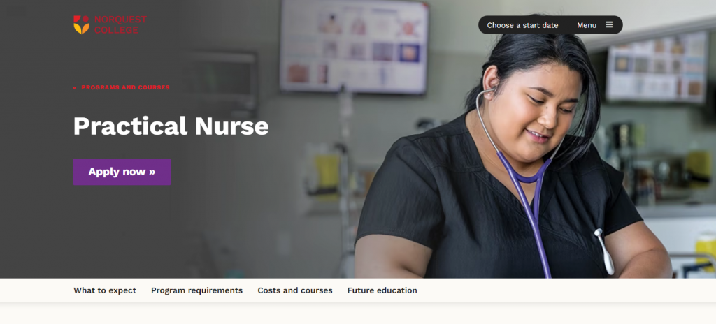 the screenshot from the course of Norquest College - Practical Nurse Program