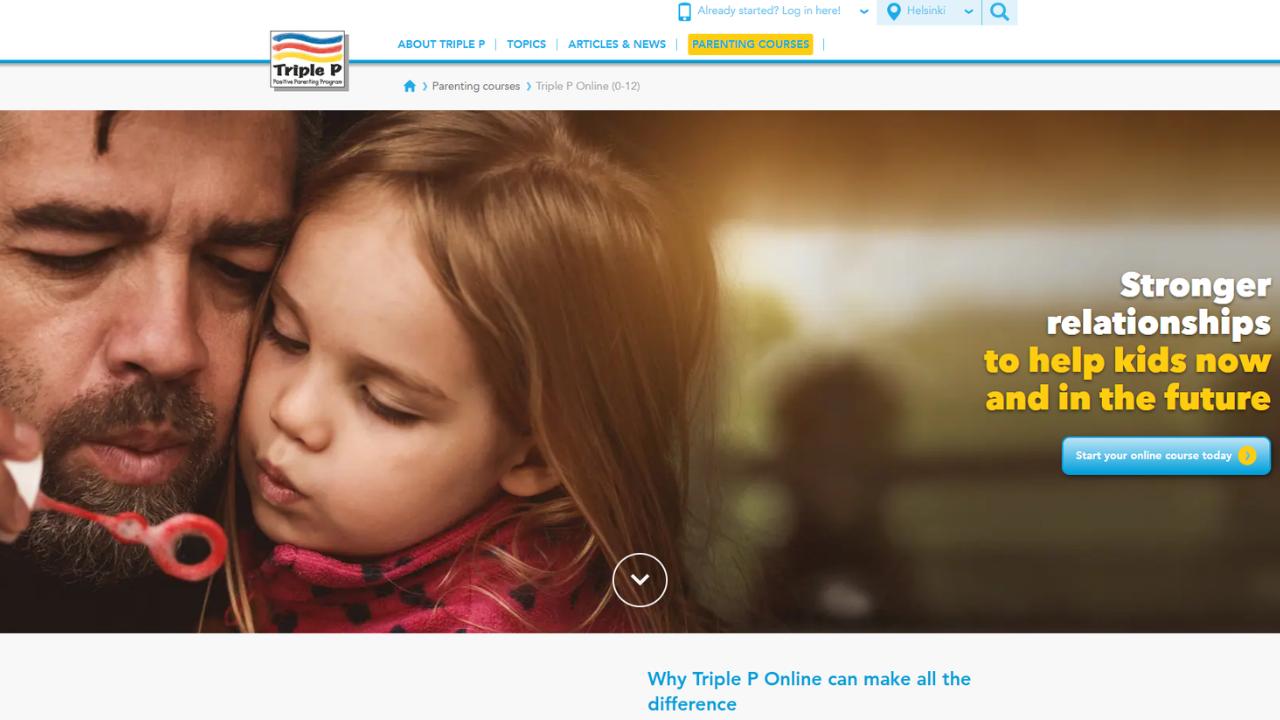Triple P Parenting Online (Positive Parenting Program)