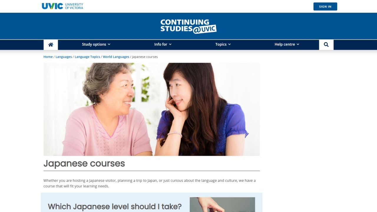 University of Victoria - Japanese Courses