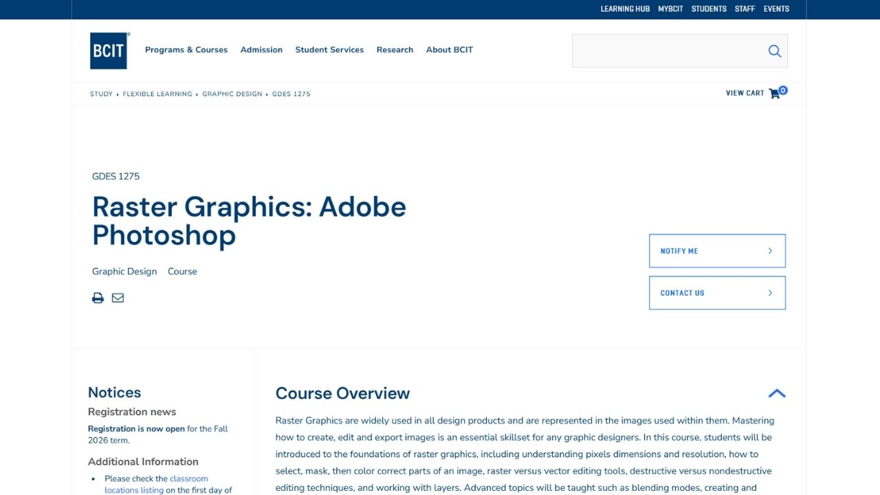 BCIT - Raster Graphics: Adobe Photoshop