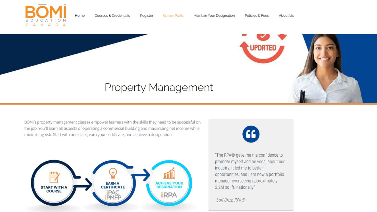 BOMI Canada - Property Management Courses (e.g., RPA or CMCP Pathways)