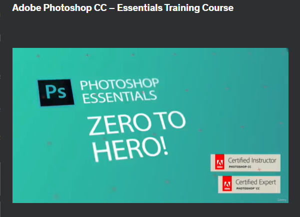 the screenshot from the course of Udemy - Adobe Photoshop CC – Essentials Training Course