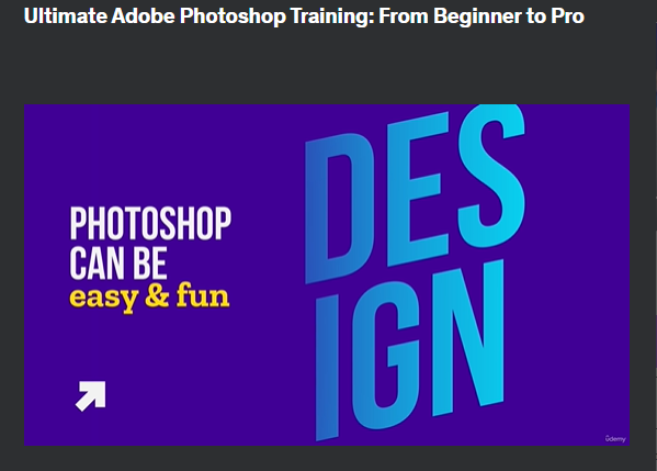 the screenshot from the course of Udemy - Ultimate Adobe Photoshop Training: From Beginner to Pro