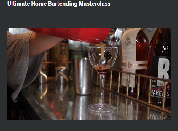 the screenshot from the course of Udemy - Ultimate Home Bartending Masterclass