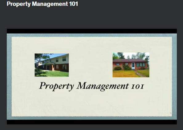 the screenshot from the course of Udemy - Property Management 101