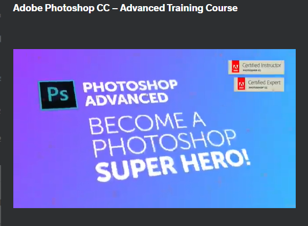 the screenshot from the course of Udemy - Adobe Photoshop CC – Advanced Training Course