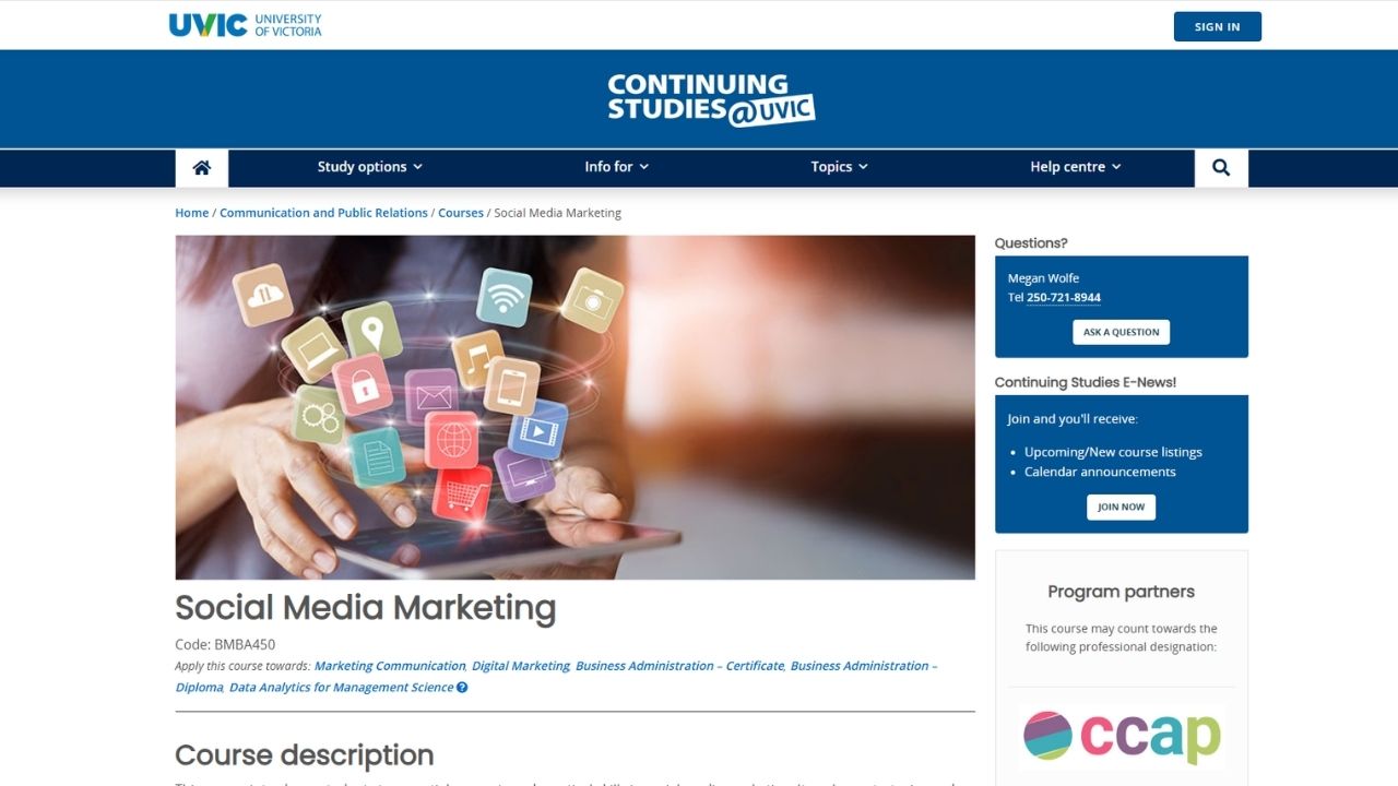 University of Victoria - Social Media Marketing