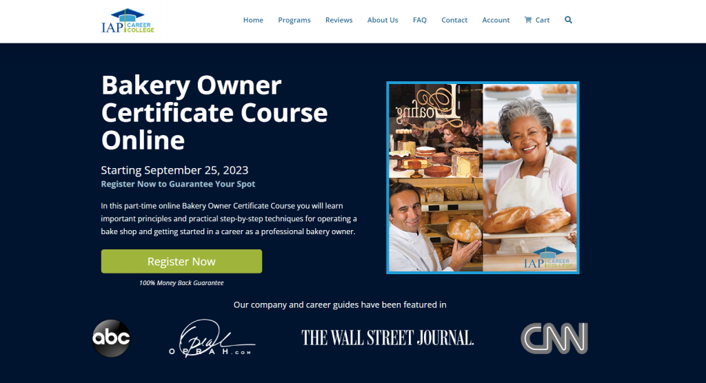 the screeenshot from the course of IAP Career College - Bakery Owner Certificate Course Online